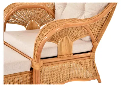Produktbild von Rattansessel Palm mit Hocker für Wohnzimmer und Wintergarten