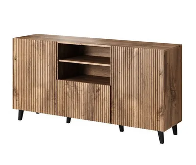 Image de Commode combinée design HAER 1 – chêne wotan / noir