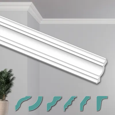 Produktbild von HEXIMO Deckenleisten modern XPS Styropor weiß, 2 Meter Stuckleisten Styroporleisten Zierleisten Stuck Eckleisten (30 Meter Deckenleisten ZG32)