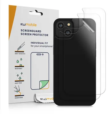 Produktbild von kwmobile 3x Schutzfolie Rückseite kompatibel mit Apple iPhone 14 Plus - Folie Backcover Smartphone - Handyfolie transparent