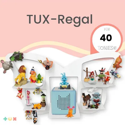 Produktbild von TUX Regal Schmetterling f. 40 Tonies weiß