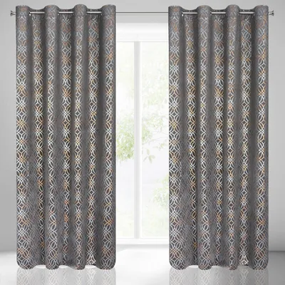 Produktbild von Vorhang ARETA stahl hellgrau grau 140x250 cm  Ösen Ösenvorhang