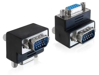 Image de VGA Adapter Delock D-Sub15 -> D-Sub15 St/Bu, 270° gewinkelt