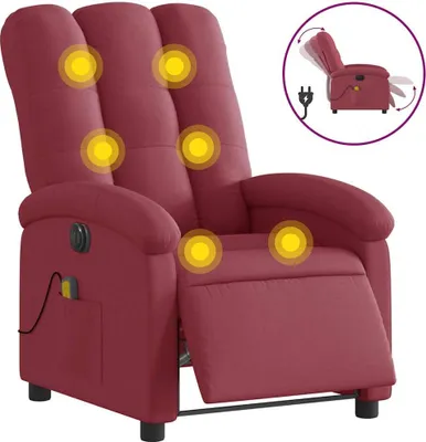 Produktbild von vidaXL Massagesessel Elektrisch Weinrot Stoff
