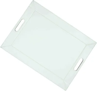 Immagine prodotto di Vassoio da portata freeform 2 colori taupe-bianco, 55 x 41 cm, Pelle finta Vassoio da colazione utilizzabile su 2 lati e come tovaglietta