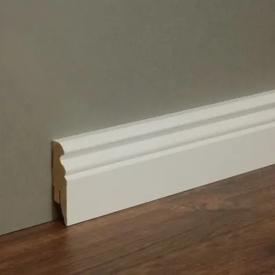 Produktbild von Fußleiste Sockeleiste "Wellingsbüttel" (MDF foliert, 16x58mm, weiß) HAN 719.1658