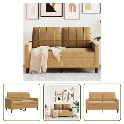 Produktbild von The Living Store 2-Sitzer-Sofa Braun 120 cm Samt