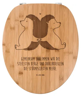 Produktbild von Mr. & Mrs. Panda WC-Brille Igel händchenhaltend - Transparent - Geschenk, Ehefrau, Liebe, WC Brille, Sitz, Toilettendeckel, holz, Liebesbeweis, Klodeckel, Verknallt