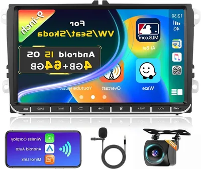 Imagen del producto de Radio para coche de 9 pulgadas - Radio con pantalla táctil - Sistema multimedia 2 DIN - Audio para coche - Navegador GPS - Android 13