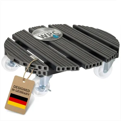 Produktbild von Pflanzentrolley aus WPC, Durchmesser 38,5 cm, für Innen- und Außenbereich