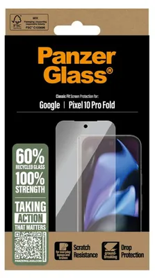 Produktbild von PanzerGlass ® Displayschutz Google Pixel 10 Pro Fold 5G | Classic Fit, Google, Google - Pixel 10 Pro Fold 5G, Trockene Anwendung, Kratzresistent, Schockresistent, Transparent, 1 Stück(e)