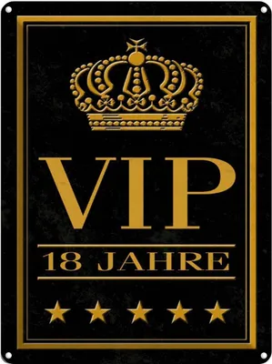 Produktbild von vianmo Blechschild 40x30 cm VIP 18 Jahre Geburtstag Feiern Party