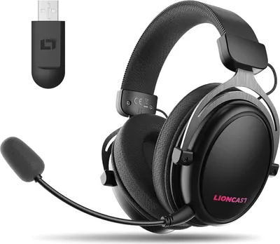 Produktbild von Gaming Headset mit Mikrofon Wireless [80Std. Akku] - PS5 - Xbox One - Gaming Headset PC - Kabellos Bluetooth - Gaming Kopfhörer