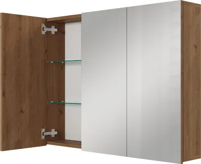 Produktbild von Planetmöbel ARIA Spiegelschrank für das Bad 90 cm Gold Eiche, ohne Leuchte und Steckdose