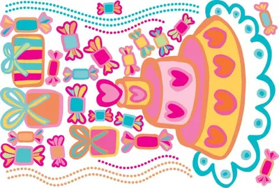 Image de RoomMates Wall Sticker - Gâteau d'anniversaire