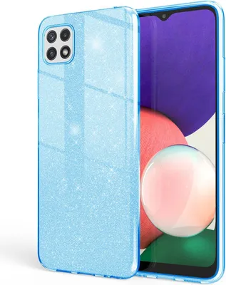 Image de NALIA Housse robuste à paillettes pour Samsung Galaxy A22 5G, Antichoc Brillant, Housse en silicone renforcé Bleu