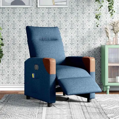 Obrázok produktu pre masážne kreslo vidaXL Electric Blue Fabric