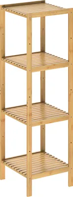 Produktbild von CASARIA® Badezimmer Regal Bambus 4 Ablagen Belastbarkeit 40kg 110x33cm Bad Küche Kinderzimmer Wohnzimmer Bücherregal Holzregal Mehrzweckregal Braun