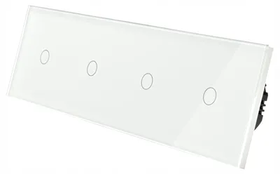 Produktbild von Indual Glas Touch Lichtschalter Vierfach Weiß 4-fach