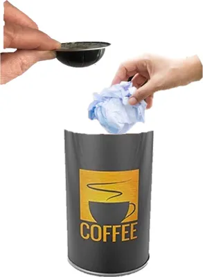 Produktbild von Tisch Abfallbehälter ohne Deckel mit Ø 8,5 x 9 cm, 0.5 Liter Tischreste-Mülleimer