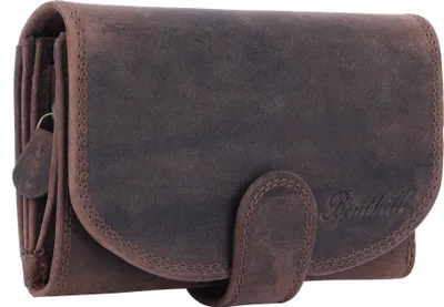Produktbild von Benthill Damen Geldbörse Vintage Leder | Damen Portemonnaie mit RFID Schutz | Gelddbeutel mit vielen Kartenfächer | Echtleder Damenbörse inkl. Geschenkbox