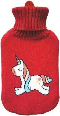 Produktbild von Heißwasserbeutel EDM 76778 Rot Einhorn Wolle Wolle 2 L Kunststoff