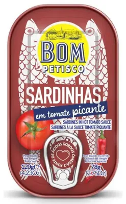 SARDYNKI PORTUGALSKIE W PIKANTNYM SOSIE POMIDOROWYM 120 g - BOM PETISCO
