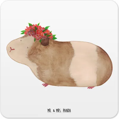 Produktbild von Mr. & Mrs. Panda Untersetzer für Gläser Meerschweinchen Weisheit 10er Set - Weiß - Geschenk, Lustige Sprüche, Tassenuntersetzer, Glas-Untersetzer, Wunder, Spruch, Coaster