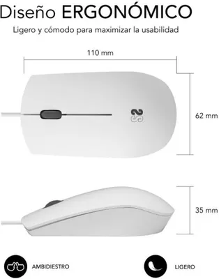 Produktbild von Subblim Business Silent Mouse / Bis zu 1200 DPI / Weiß