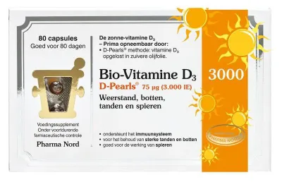 Productafbeelding van Pharma Nord -Vitamine D3 3000IE D Pearls (80 capsules)