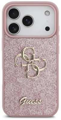 Produktbild von Guess Back Cover PolyurethanFixed Glitter 4G Metal Logo iPhone 17 Pro/18 Pro pink
