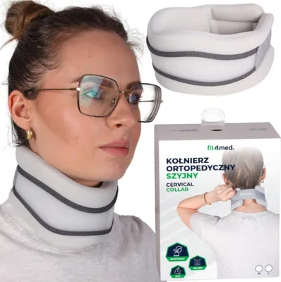 Produktbild von FIT4MED | Orthopädischer Halskragen Florida - Grau - Halsumfang 34–39 Cm - Anatomisch Geformt - Halstütze