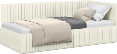 Immagine prodotto di vidaXL Struttura letto ad angolo con testiera crema 90 cm x 190 cm in velluto