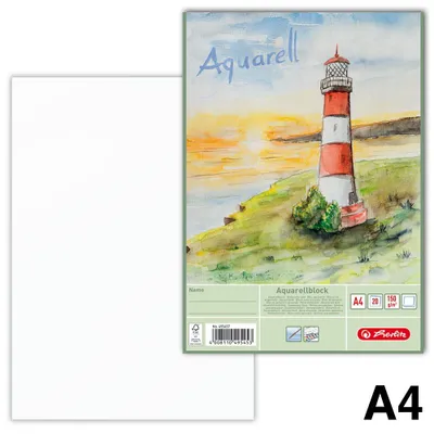 Produktbild von herlitz 495457 Aquarell-Block 210 x 298 mm Inhalt: 20 Blatt(S)