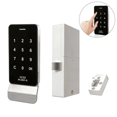 Produktbild von Elektronisches Schrankschloss mit Touchscreen, Zahlenschloss für Schublade & Spind, PIN Code, USB-C Notstrom, LED Anzeige, für Zuhause & Büro