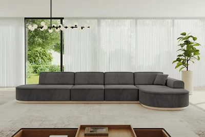 Produktbild von ALTDECOR Ecksofa in L-Form  MARI-L3-v1 - 413x171x83 cm Dunkelgrau -  Corner Sofa Bett Eckcouch Couch Wohnlandschaft Cauchsofa