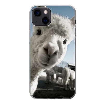 Produktbild von MuchoWow® Handyhülle Schutzhülle Hülle für iPhone 13 Alpaka - Weiß - Tier Silikon Softcase Handy Hülle - Karteninhaber
