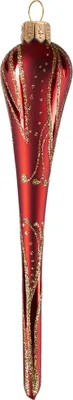 Produktbild von Rote Eiszapfen mit goldenem Blattdekor