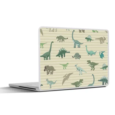 Produktbild von MuchoWow® Laptop Aufkleber Sticker Cover Dinosaurier - Braun - Grün - Jungen - Mädchen - Kinder 30x22 cm - Laptop-Sticker
