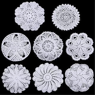 Immagine prodotto di Solidchoice - Set di 8 tovagliette in cotone, realizzate a mano, per la decorazione della tavola