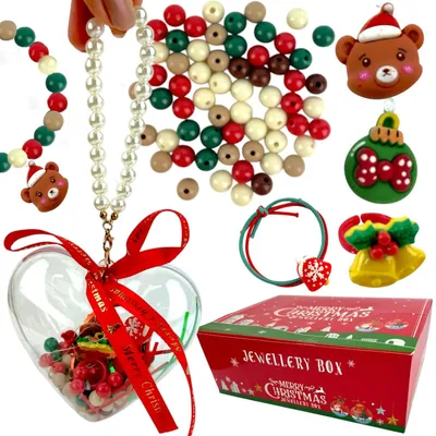 Produktbild von SquishySquishies Weihnachtliches Schmuck Bastelset mit Perlen und Anhängern