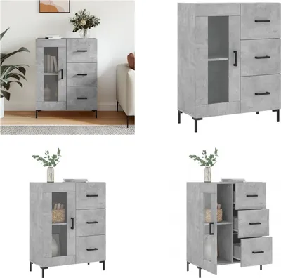 Produktbild von vidaXL Sideboard Betongrau 69,5x34x90 cm Holzwerkstoff - Sideboard - Sideboards - Schrank - Schränkchen