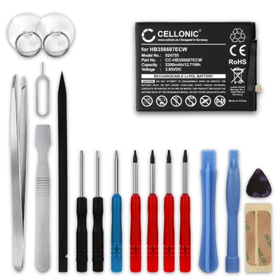 Image de CELLONIC 1x Batterie pour Cellulaire / Téléphone portable Compatible avec Huawei P30 Lite, Mate 10 Lite, Honor 7X, HB356687ECW - (3300mAh, 3.85V) + kit d'outils