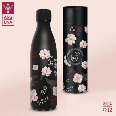 Obrázek produktu pro Ars Una Termoláhev Flowery Black 500 ml