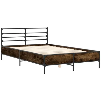 Produktbild von Bettgestell Räuchereiche 140x190 cm Holzwerkstoff und Metall