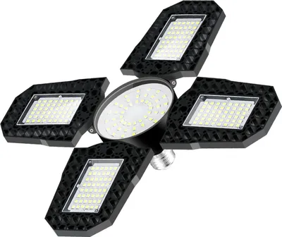 Obrázok produktu pre LED garážové svetlo, E27, skladacie, transformátor, garážové svetlo, 100 W, vysoký výkon, vodotesné, priemyselné osvetlenie, svetlo s baldachýnom, Quad-Leaf