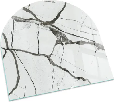 Produktbild von Marmor mit Aderung – Glasbodenplatte für – Kaminofen – Kaminplatte Glas – Schutzglas – Funkenschutzplatte –Glasbodenplatte Feuerfeste – Hitzeschutzplatte – Bodenschutz aus Glas – 100x100 cm