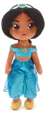 Obrázok produktu pre Oficiálna plyšová bábika princeznej Jasmin z Disney Store, Aladdin, 37 cm. Plyšová bábika arabskej princeznej v typickom oblečení s vyšívaným výrazom tváre