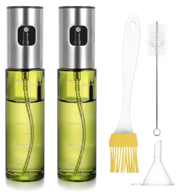 2er Set Glas-Ölsprüher 100 ml für Kochen & BBQ