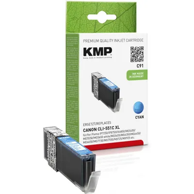 Image de KMP 1519,0003 KMP C91 Tintenpatrone cyan komp. mit Canon CLI-551 C XL
